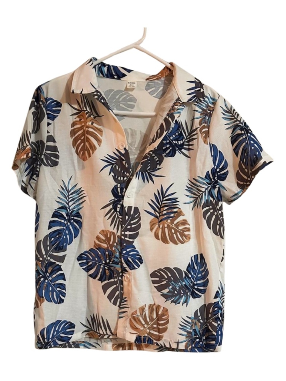 Tropical Leaf Button-Up Shirt